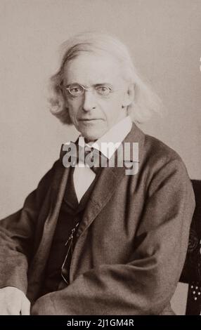 Portrait of Theodor Mommsen. 1884 Christian Matthias Theodor Mommsen (1817 – 1903) was a German classical scholar, historian, jurist, journalist, poli Stock Photo