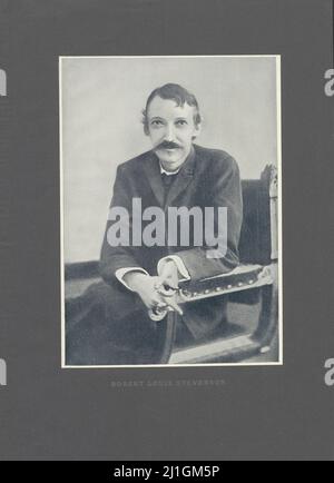 Portrait of Robert Louis Stevenson. 1912 Robert Louis Stevenson (born Robert Lewis Balfour Stevenson; 1850–1894) was a Scottish novelist, essayist, po Stock Photo