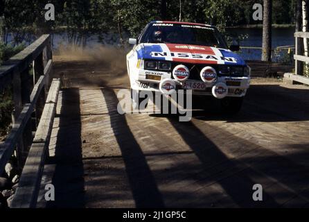 Timo Salonen (FIN) Seppo Harjanne (FIN) Nissan 240RS GrB Autokeskus Stock Photo