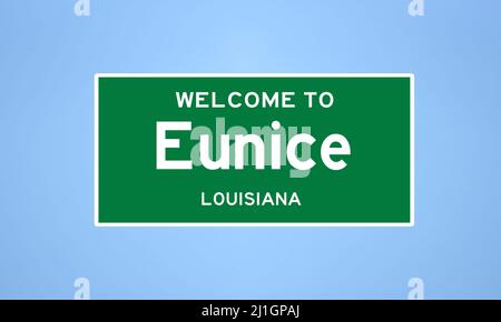 Aluminum EUNICE LOUISIANA  City Limit Sign 