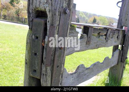 Original Stocks, Aldbury Village in Spring, Hertfordshire, England, UK Stock Photo