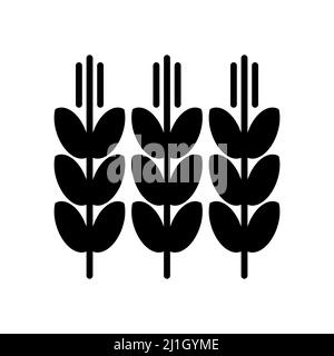 Spikelets and grains of wheat glyph icon. Agriculture sign. Graph symbol for your web site design, logo, app, UI. Vector illustration, EPS10. Stock Vector