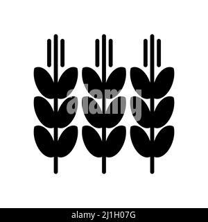 Spikelets and grains of wheat glyph icon. Agriculture sign. Graph symbol for your web site design, logo, app, UI. Vector illustration, EPS10. Stock Vector