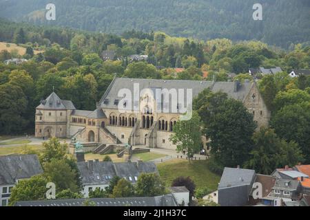 View from Marktkirche on UNESCO Imperial Palace built 10th cent. in Goslar, Lower Saxony, Germany