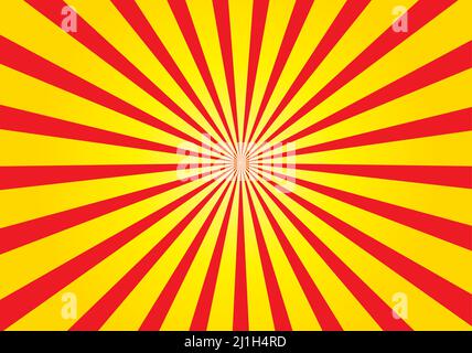retro sunburst yellow with pink background Stock Vector