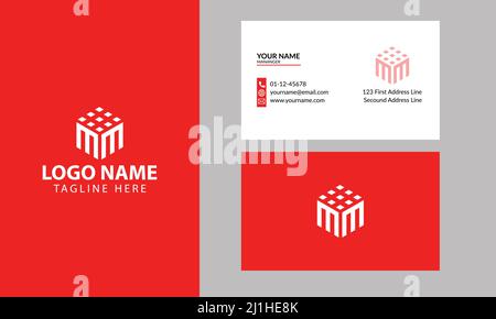 Cube MM letter logo. Property and Construction MM Logo design for business corporate sign with Creative Modern Trendy with a minimal business card Stock Vector
