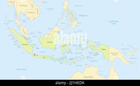 indonesia, malaysia, map, atlas, map of the world, political, bali ...