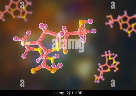 Imipenem antibiotic drug, molecular model Stock Photo