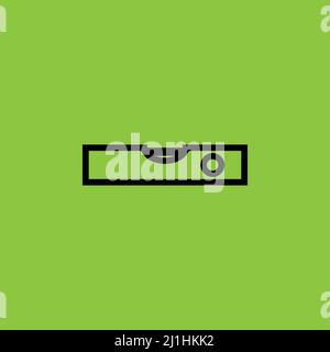 Spirit level icon isolated on green background. Stock Vector