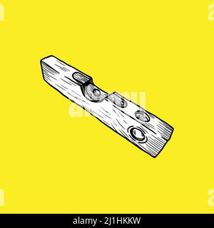 Spirit Level Icon, Sketch and Vintage style. Stock Vector