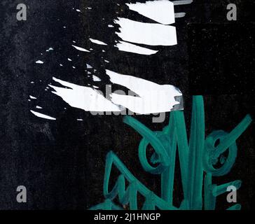 Old cement wall with hand painted abstract marks, graffiti textue background Stock Photo