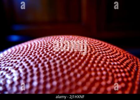 close up textured basketball detail surface Stock Photo