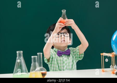 Pupils in chemistry class Stock Photo