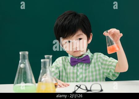 Pupils in chemistry class Stock Photo