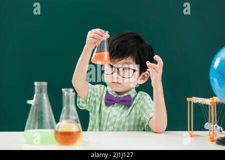 Pupils in chemistry class Stock Photo