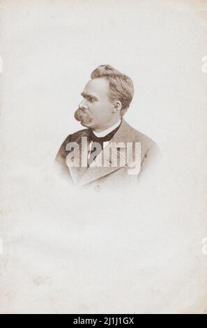 Portrait of Friedrich Wilhelm Nietzsche. 1900 Friedrich Wilhelm Nietzsche (1844 – 1900) was a German philosopher, cultural critic and philologist whos Stock Photo