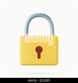 3d red padlock icon. Stock Vector