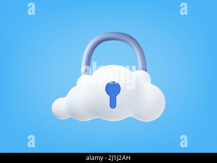 White fluffy cloud locker Stock Vector