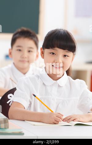 Pupils are in the classroom Stock Photo