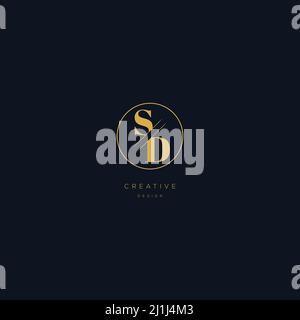 A modern, bold logo letters SD on a dark background. EPS10, Vector. Stock Vector