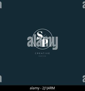A modern, bold logo letters SP on a dark background. EPS10, Vector. Stock Vector
