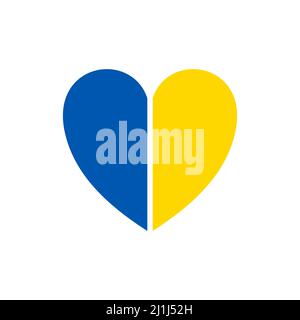 Heart symbol blue and yellow color the Ukrainian flag Stock Vector
