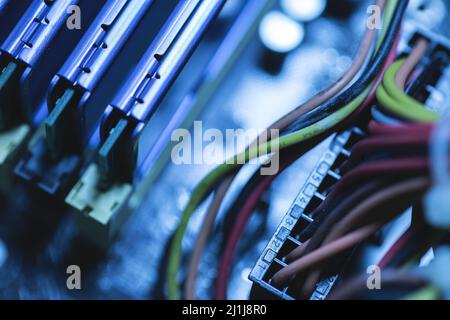 Close-up of RAM memory inside the personal computer Stock Photo