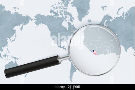 Zoom on Liberia Map and Flag. World Map Stock Vector Image & Art - Alamy