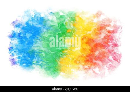 abstract rainbow color texture, natural grunge watercolor background, colorful illustration Stock Photo