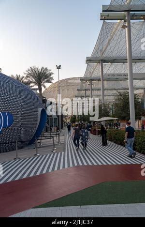 Dubai, United Arab Emirates – March 22, 2022, Dubai International Expo 2020, The Ghayat Trail area Stock Photo