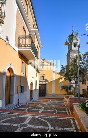 A narrow street in Fontanarosa, a small village in the province of Avellino, Italy. Stock Photo