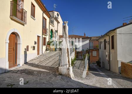 A narrow street in Fontanarosa, a small village in the province of Avellino, Italy. Stock Photo