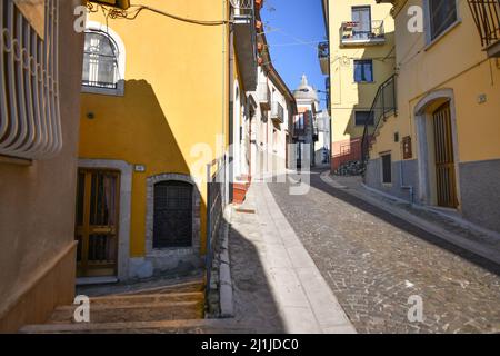 A narrow street in Fontanarosa, a small village in the province of Avellino, Italy. Stock Photo