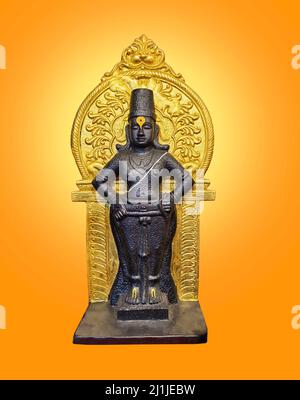 Pandharpur, India 27 February 2022, God and Goddess Vitthal Statue at Pandharpur Solapur district Maharashtra. Stock Photo