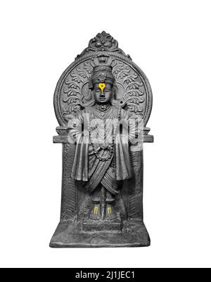 Pandharpur, India 27 February 2022, God and Goddess Vitthal Statue at Pandharpur Solapur district Maharashtra. Stock Photo