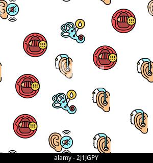 Otorhinolaryngology Treatment Vector Seamless Pattern Stock Vector