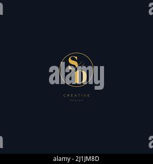 A modern, bold logo letters SD on a dark background. EPS10, Vector. Stock Vector