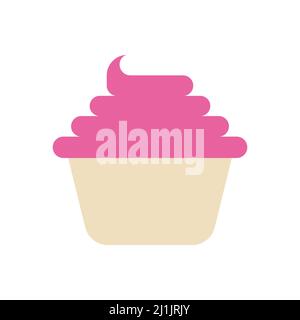 Cupcake vection icon isolated on white background Stock Vector