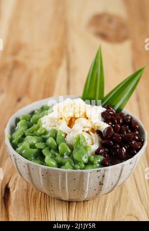 Ais Kacang Cendol or Ice kacang literally meaning bean ice, also commonly known as ABC is a Malaysian dessert Stock Photo