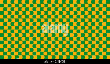 Optical illusion. Distorted chessboard. Checkered abstract background. Op art. Vector design Stock Vector