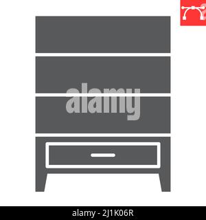 Cupboard glyph icon Stock Vector