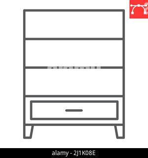 Cupboard line icon Stock Vector