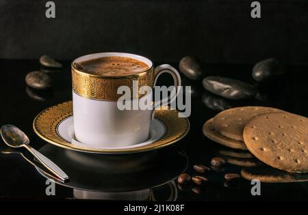 Greek coffee with biscuits Stock Photo