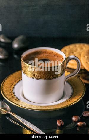 Greek coffee with biscuits Stock Photo