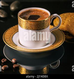 Greek coffee with biscuits Stock Photo