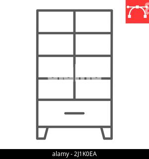 Cupboard line icon Stock Vector