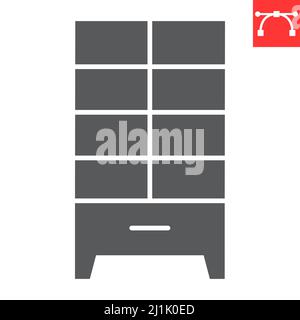 Cupboard glyph icon Stock Vector
