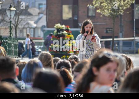 Cork city, Ireland. 2nd Mar, 2022. Fridays for future Cork participated in global climate change protest in Grand parade. Credit: Karlis Dzjamko/Alamy Live News Stock Photo