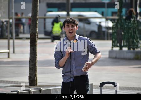 Cork city, Ireland. 2nd Mar, 2022. Fridays for future Cork participated in global climate change protest in Grand parade. Credit: Karlis Dzjamko/Alamy Live News Stock Photo