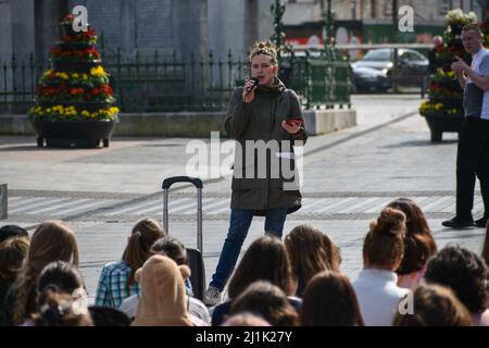 Cork city, Ireland. 2nd Mar, 2022. Fridays for future Cork participated in global climate change protest in Grand parade. Credit: Karlis Dzjamko/Alamy Live News Stock Photo